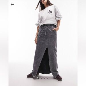 Topshop jogger maxi skirt in dark grey